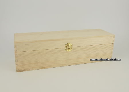 Cutii Lemn (1 sticla) - Cutie lemn masiv 1 sticla de vin 33x8.5x8.5