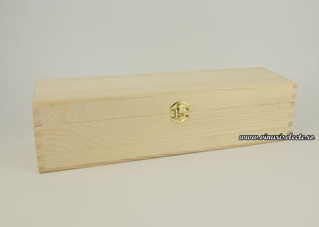 Cutii Lemn (1 sticla) - Cutie lemn masiv 1 sticla de vin 37x8x8