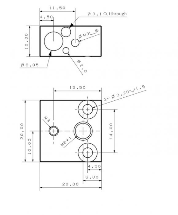 Bloc incalzire 20x20x10mm V6 CR10 MK8 [6]