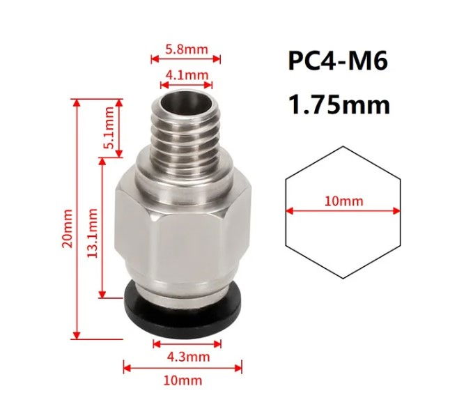 Conector pneumatic PC4-M6 [2]