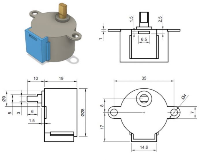Motor Pas Cu Pas 5V DC 28BYJ-48 [3]