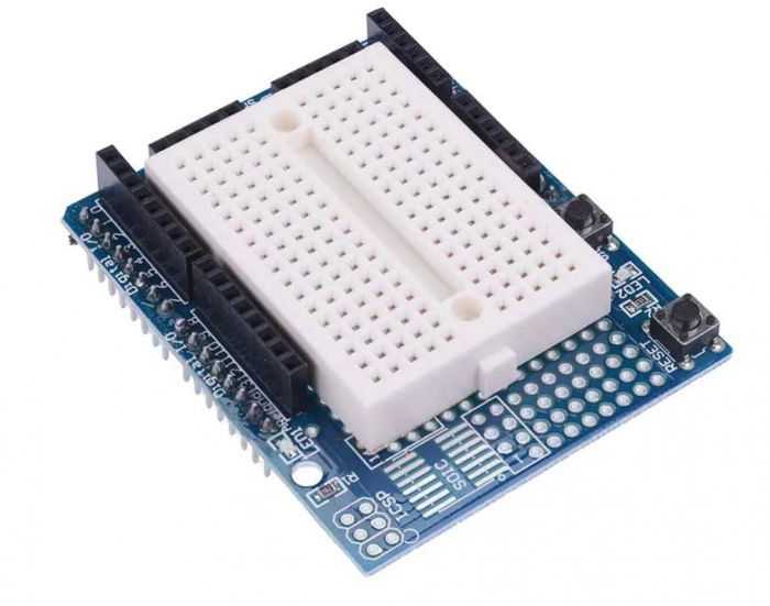 Shield prototipare pt. UNO R3 cu mini breadboard [1]