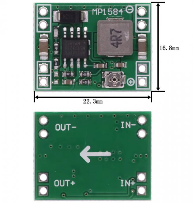 Sursa coboratoare de tensiune MP1584, reglabila de la 4.5-28 la 0.8-20 V DCv [4]