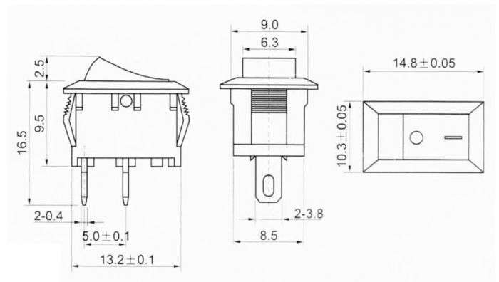 Microintrerupator ON-OFF 3A/250V 6A/125V [3]