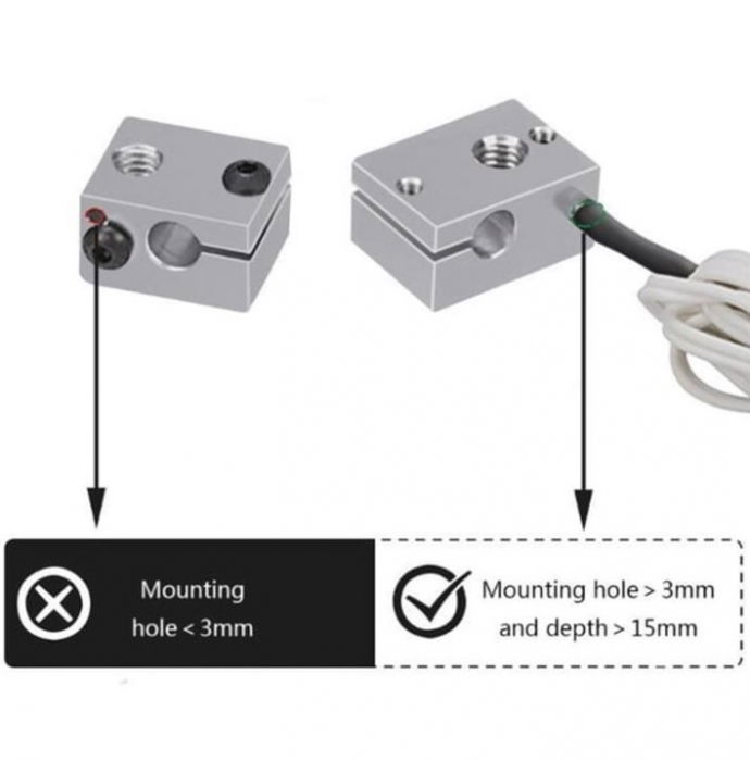 Termistor HT-NTC100K, conectori XH2.54 2 pini, cablu 1m [7]