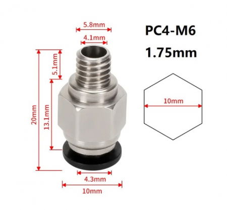 Conector pneumatic PC4-M6 [1]