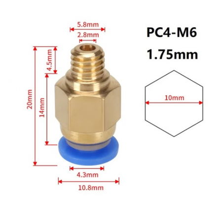 Conector pneumatic PC4 M6 [2]
