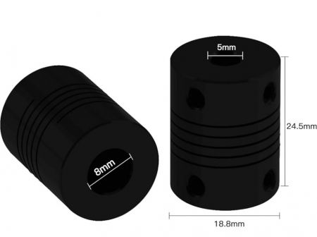 Cuplaj flexibil / elastic 5*8mm negru [4]