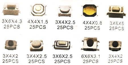 Set 250 buc. micro-comutatoare (butoane tactile) SMD [1]