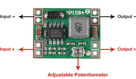 Sursa coboratoare de tensiune MP1584, reglabila de la 4.5-28 la 0.8-20 V DCv [5]