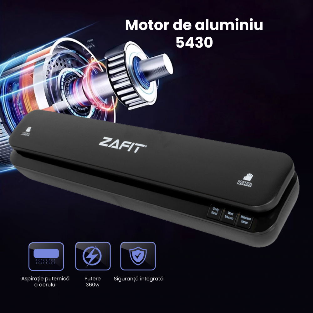 Aparat de vidat alimente ZAFIT™ VID-360W, 30 cm bara de lipire, 10 pungi incluse, Negru [7]