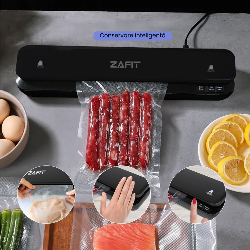 Aparat de vidat alimente ZAFIT™ VID-360W, 30 cm bara de lipire, 10 pungi incluse, Negru [4]