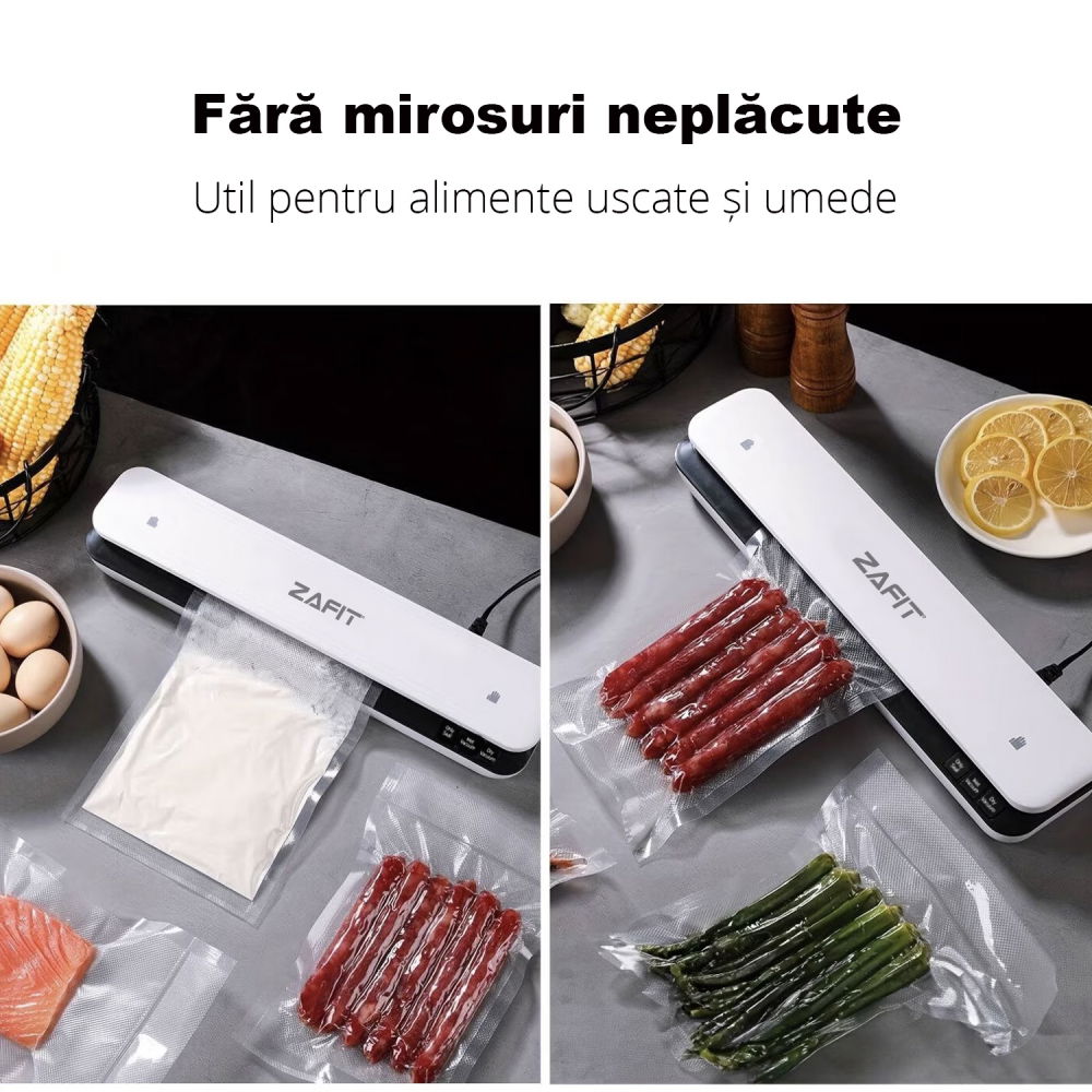 Aparat de vidat alimente ZAFIT™ VID-360W, 30 cm bara de lipire, 10 pungi incluse, Negru/Alb [5]
