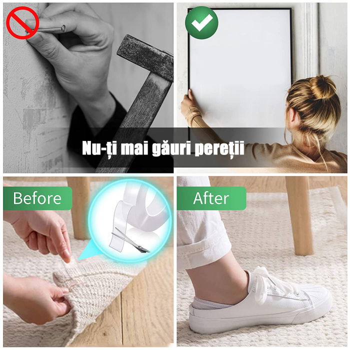 Banda dublu adeziva ZAFIT™, rezistenta la apa, siliconica, transparenta, 3 cm latime [6]