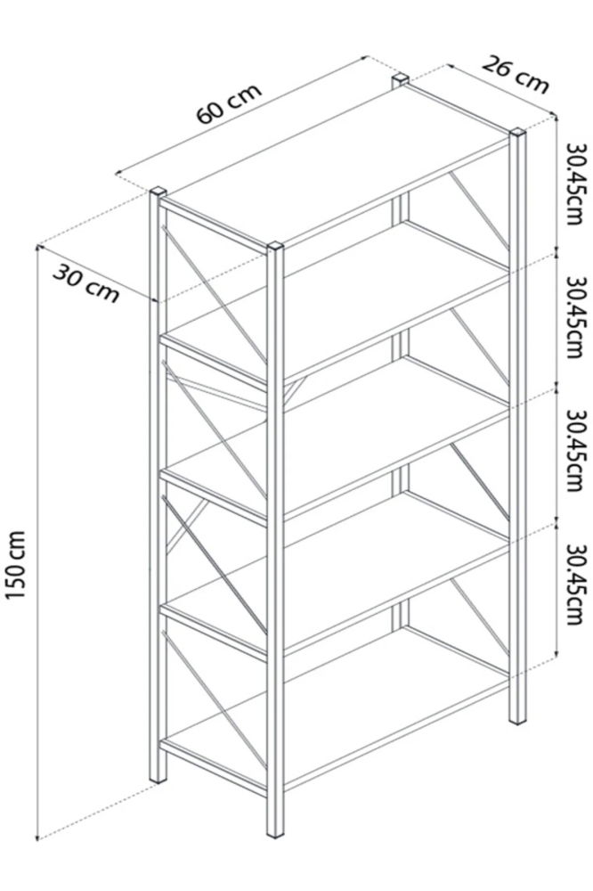 Etajera cu 5 rafturi depozitare FiGGA®, Metal + MDF, 150 cm x 60 cm x 30 cm, potrivita pentru baie, carti, pantofi, incaltaminte, papuci, jucarii, biblioteca, in camara, debara sau dressing, Negru/Pin [9]