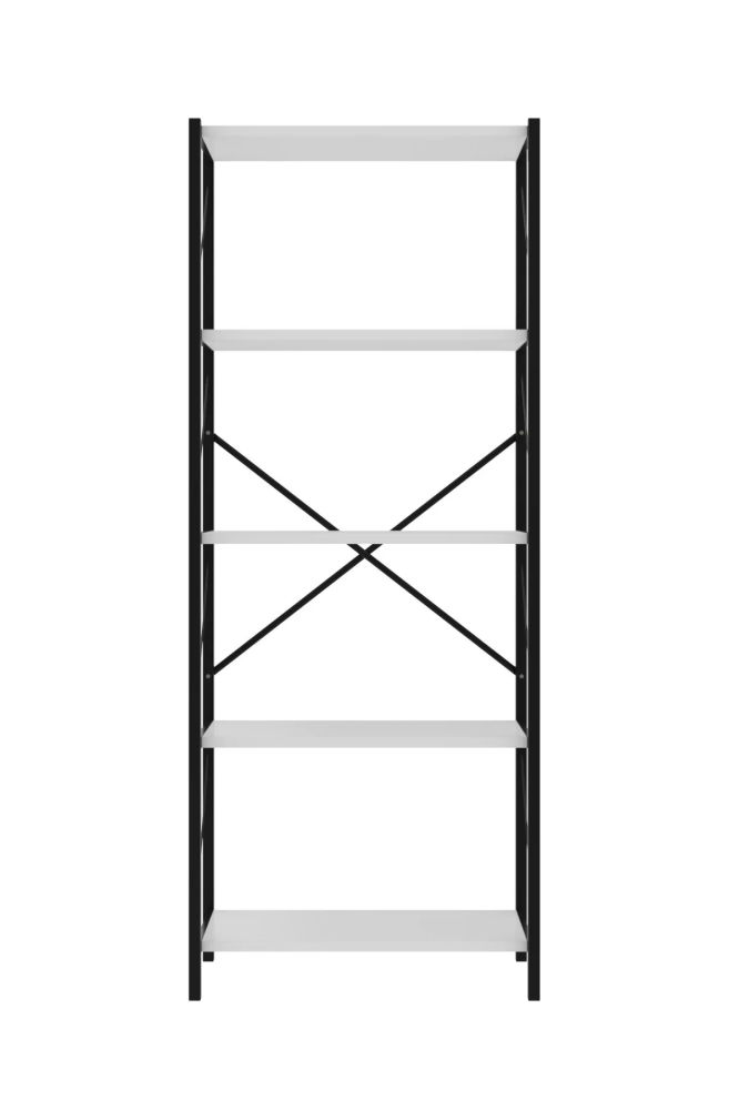 Etajera cu 5 rafturi depozitare FiGGA®, Metal + MDF, 150 cm x 60 cm x 30 cm, potrivita pentru baie, carti, pantofi, incaltaminte, papuci, jucarii, biblioteca, in camara, debara sau dressing, Negru/Pin [2]