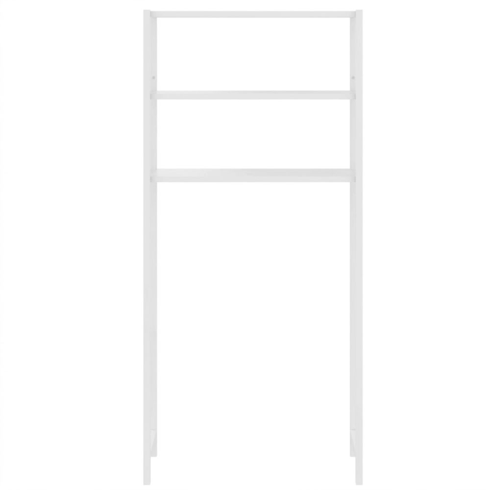 Etajera pentru Masina de Spalat cu 3 polite, 150cm x 69cm x 20cm, Metal + MDF, Organizator Multifunctional pentru Baie, Spatii Inguste, Ideal pentru prosoape sau produse de igiena, Alb/Alb [5]