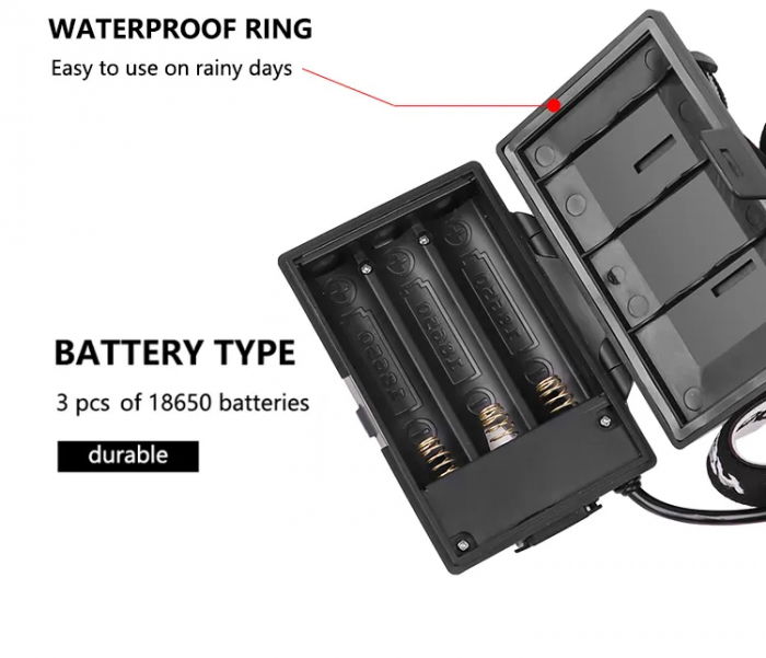 Lanterna puternica de cap FiGGA® LED XHP-90, 27000 lumeni, 900 metri distanta, 5000K, 3 baterii reincarcabile de 18650 Li/3500 mAh, Profesionala, Frontala, Cablu de incarcare [6]