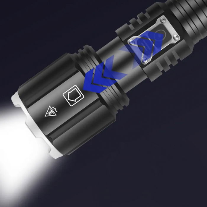 Lanterna puternica profesionala FiGGA®, LED XHP-160, 48000 lumeni, acumulator 26650 Li,  Cablu de incarcare [10]