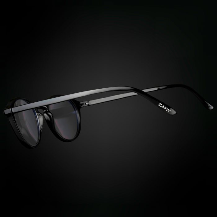 Ochelari protectie calculator ZAFIT™, ecran telefon, tableta, laptop, televizor, gaming, Anti-lumina albastra, Anti-reflexie, Unisex, model rotund, culoare Negru [6]