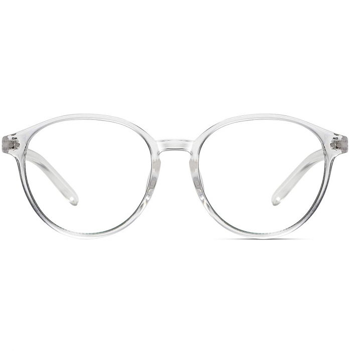 Ochelari protectie calculator ZAFIT™, ecran telefon, tableta, laptop, televizor, gaming, Anti-lumina albastra, Anti-reflexie, Unisex, model rotund, culoare Transparent [1]