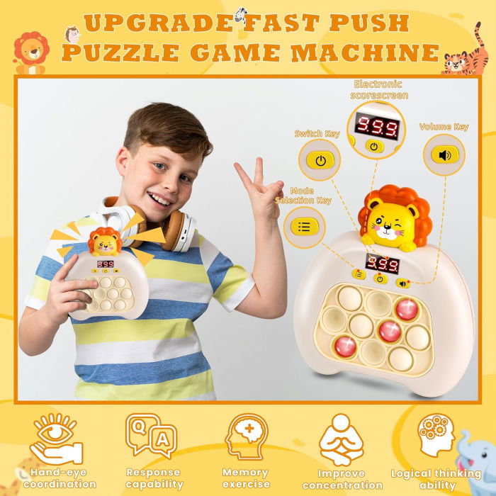 Pop it electric FiGGA®, Joc interactiv copii, 10 moduri de joc, 999 leveluri, Leu [5]