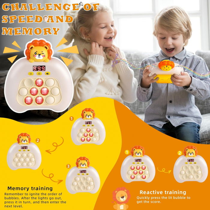 Pop it electric FiGGA®, Joc interactiv copii, 10 moduri de joc, 999 leveluri, Leu [7]