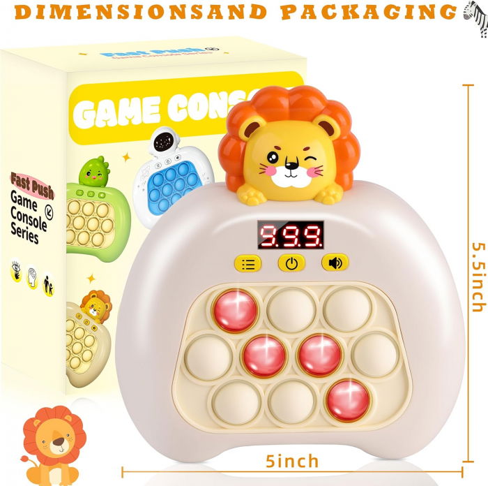 Pop it electric FiGGA®, Joc interactiv copii, 10 moduri de joc, 999 leveluri, Leu [3]