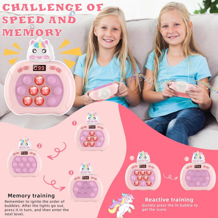 Pop it electric FiGGA®, Joc interactiv copii, 10 moduri de joc, 999 leveluri, Unicorn [8]