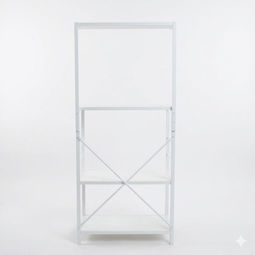 Raft de bucatarie, spatiu cuptor cu microunde, 4 rafturi, 132 cm x 60 cm x 40 cm , etajera Metal + MDF Alb [5]