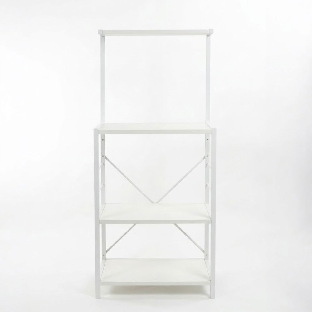 Raft de bucatarie, spatiu cuptor cu microunde, 4 rafturi, 132 cm x 60 cm x 40 cm , etajera Metal + MDF Alb [3]