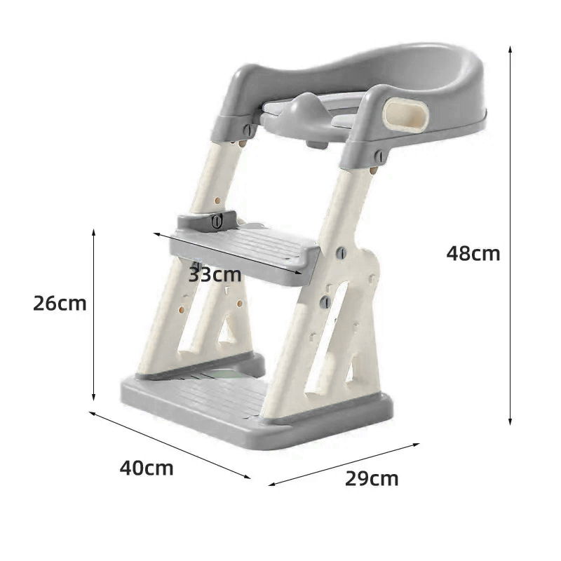 Reductor WC copii 2in1 ZAFIT® cu scara si inaltator, Pliabil, Portabil, colac suprafata de siguranta antialunecare, antiderapant, Gri [8]