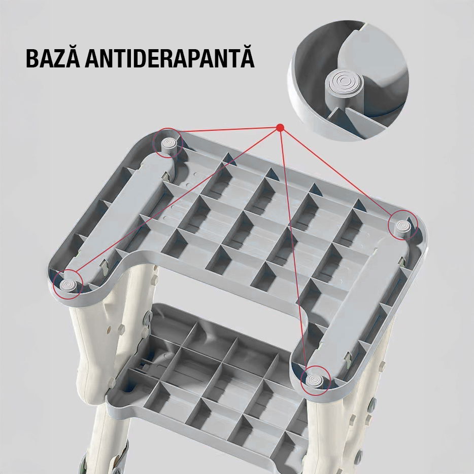 Reductor WC copii 2in1 ZAFIT® cu scara si inaltator, Pliabil, Portabil, colac suprafata de siguranta antialunecare, antiderapant, Gri [7]