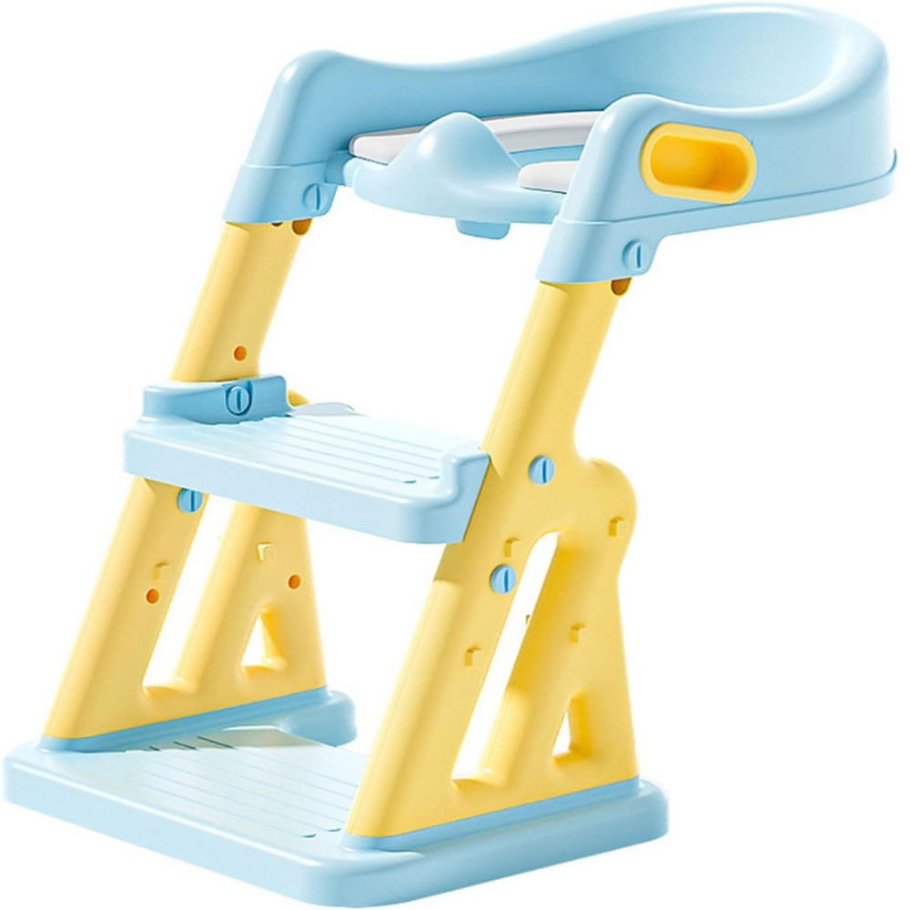 Reductor WC copii 2in1 ZAFIT® cu scara si inaltator, Pliabil, Portabil, colac suprafata de siguranta antialunecare, antiderapant, Albastru/Galben [1]