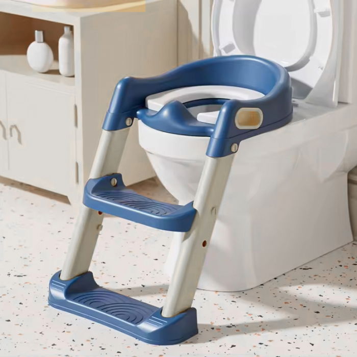 Reductor WC copii cu scara ZAFIT®, Pliabil, Portabil, colac suprafata de siguranta antialunecare, antiderapant, Albastru [2]