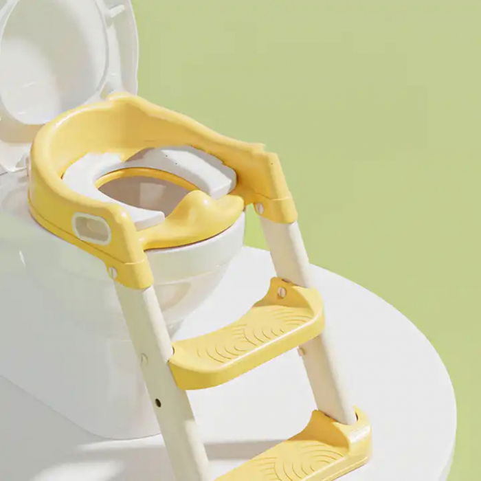 Reductor WC copii cu scara ZAFIT®, Pliabil, Portabil, colac suprafata de siguranta antialunecare, antiderapant, Galben [4]