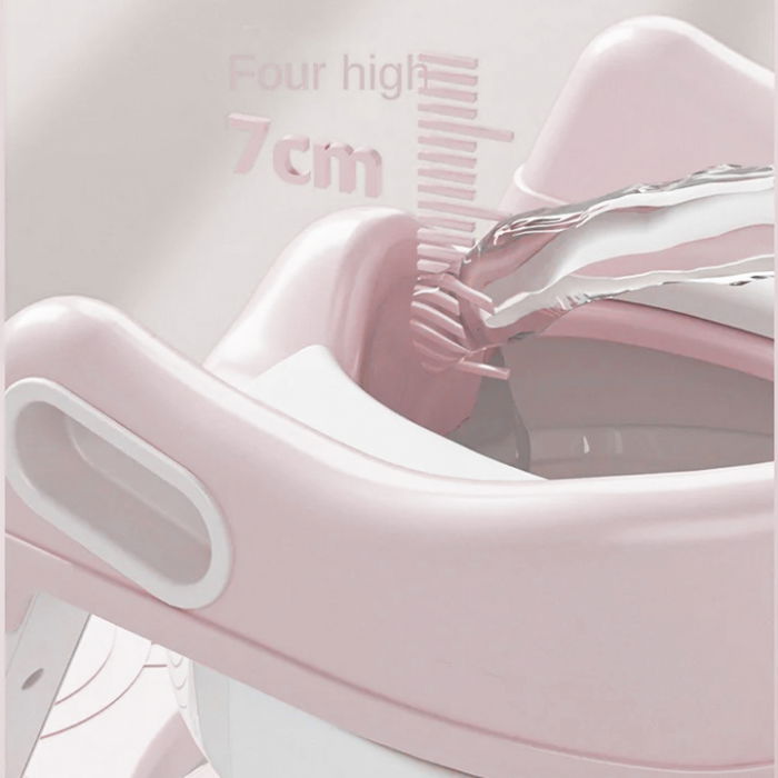 Reductor WC copii cu scara ZAFIT®, Pliabil, Portabil, colac suprafata de siguranta antialunecare, antiderapant, Roz [6]