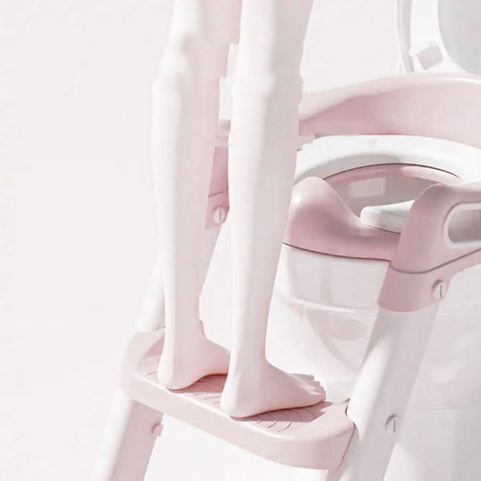 Reductor WC copii cu scara ZAFIT®, Pliabil, Portabil, colac suprafata de siguranta antialunecare, antiderapant, Roz [2]