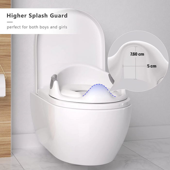Reductor WC ZAFIT®, Portabil, capac toaleta copii, antialunecare, antiderapant, Alb/Gri [4]