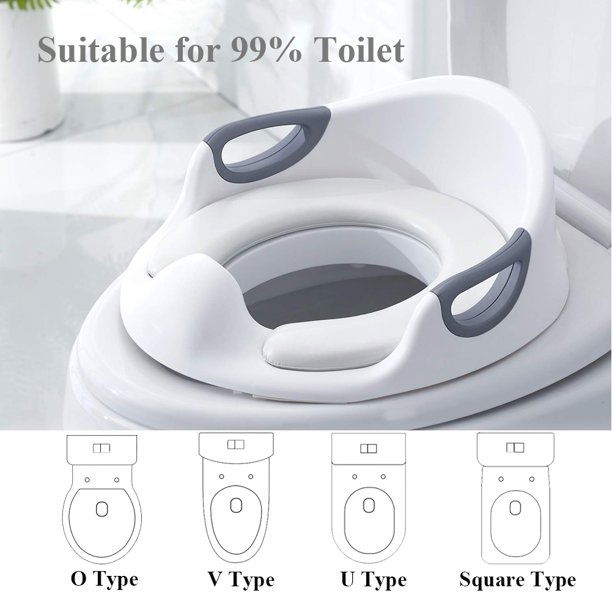 Reductor WC ZAFIT®, Portabil, capac toaleta copii, antialunecare, antiderapant, Alb/Gri [5]