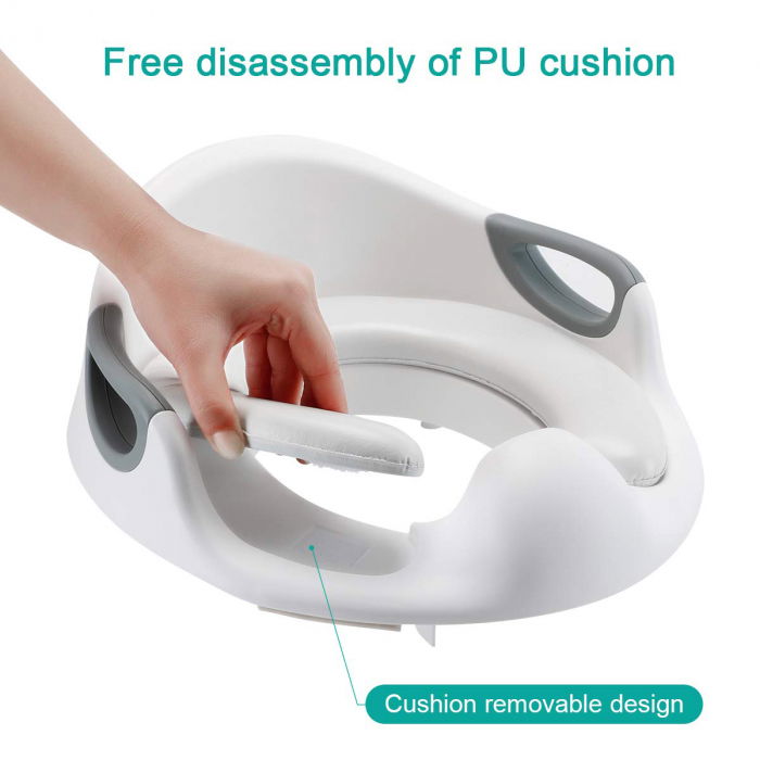 Reductor WC ZAFIT®, Portabil, capac toaleta copii, antialunecare, antiderapant, Alb/Gri [3]