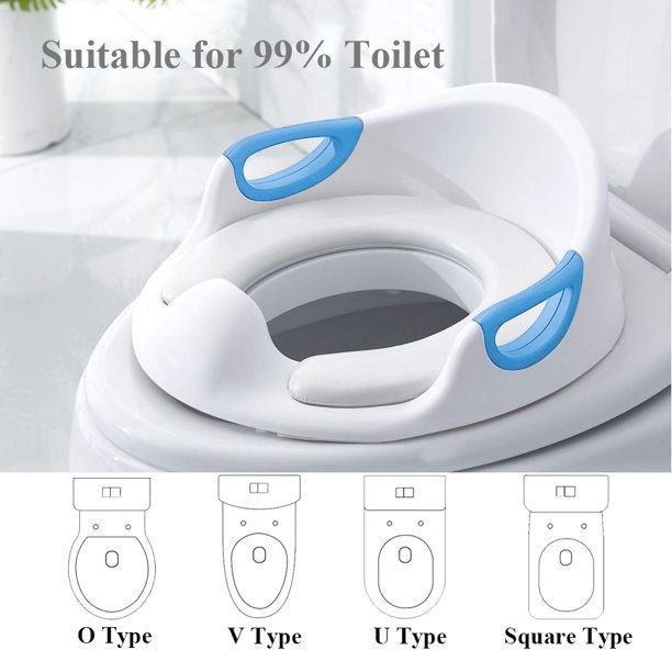 Reductor WC ZAFIT®, Portabil, capac toaleta copii, antiderapant, Alb/Albastru [4]