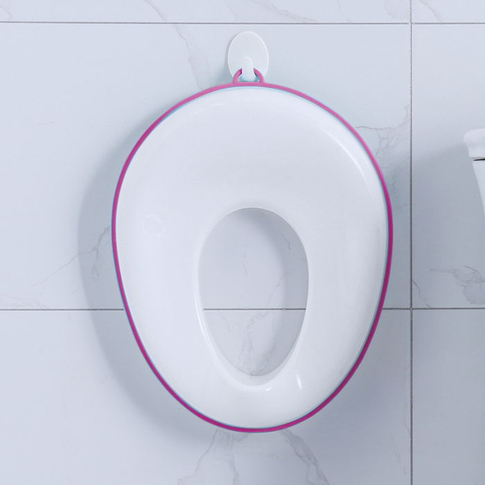 Reductor WC ZAFIT® - Portabil, capac toaleta copii, colac suprafata de siguranta antialunecare, antiderapant, Alb/Roz [2]