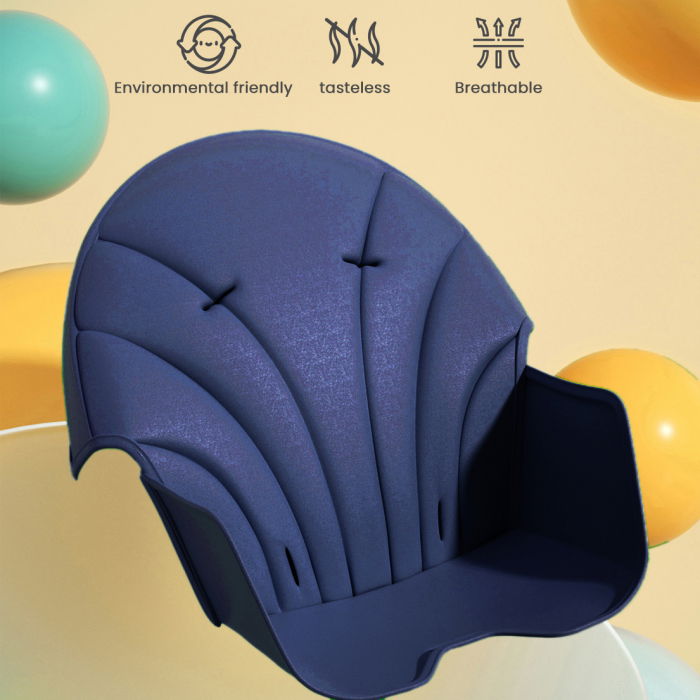 Scaun de masa bebe 4 in 1 FiGGA®, Varsta 6-72 luni, Scaun inalt pliabil, cu 4 roti, Balansoar, 2 x Tava detasabila, Centura de siguranta in cinci puncte, Albastru inchis [6]