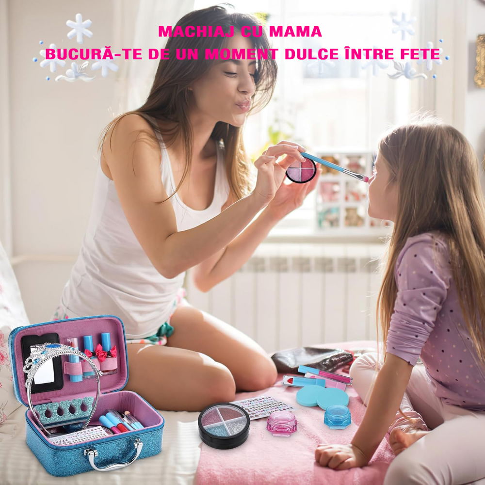 Trusa machiaj copii FiGGA® 4 ani+, 22 elemente, non toxic, solubil in apa, Printesa iernii [5]