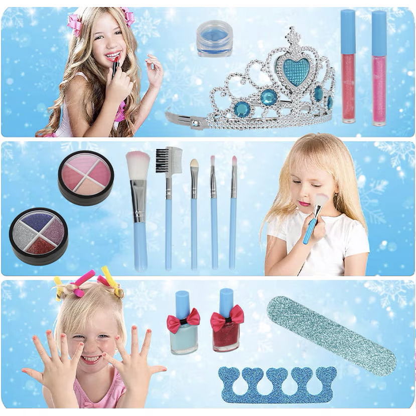 Trusa machiaj copii FiGGA® 4 ani+, 22 elemente, non toxic, solubil in apa, Printesa iernii [3]
