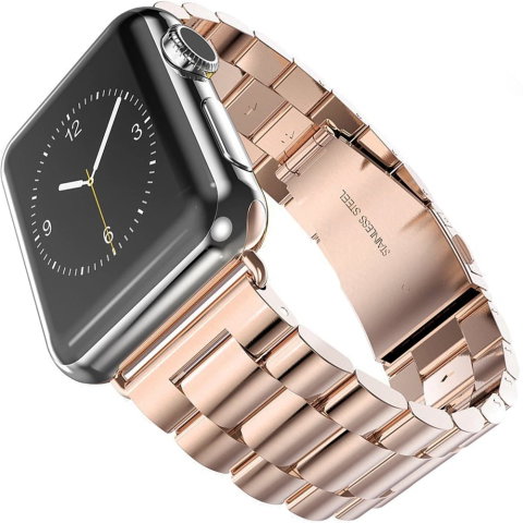 Curele Apple Watch 38mm/40mm/41mm - Curea metalica premium pentru Apple Watch Series 10/9/8/7/SE2/6/5/4/3/2/1, Display 38mm, Rose Gold / Auriu