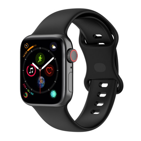 Curele Apple Watch 38mm/40mm/41mm - Curea silicon perforat Sport pentru Apple Watch Series 10/9/8/7/SE2/6/5/4/3/2/1, Display 40mm, Negru + Gri