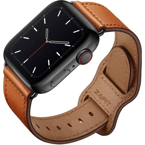 Curele Apple Watch 42mm/44mm/45mm/49mm - Curea din piele naturala pentru Apple Watch Ultra 2/Ultra/Series 10/9/8/7/SE2/6/5/4/3/2/1, Display 42mm, Maro Deschis