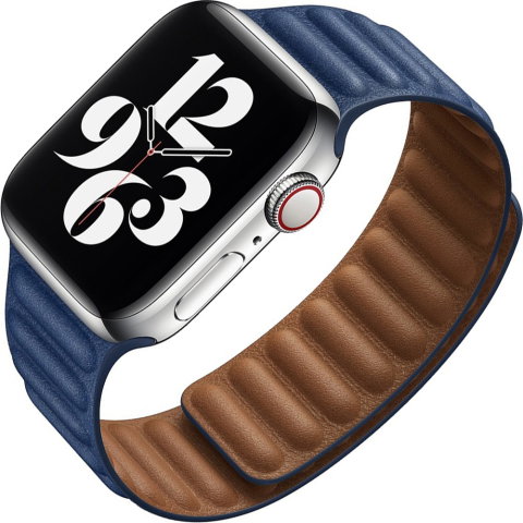 Curele Apple Watch 42mm/44mm/45mm/49mm - Curea magnetica din piele naturala pentru Apple Watch Ultra 2/Ultra/Series 10/9/8/7/SE2/6/5/4/3/2/1, Display 42mm, Midnight Blue